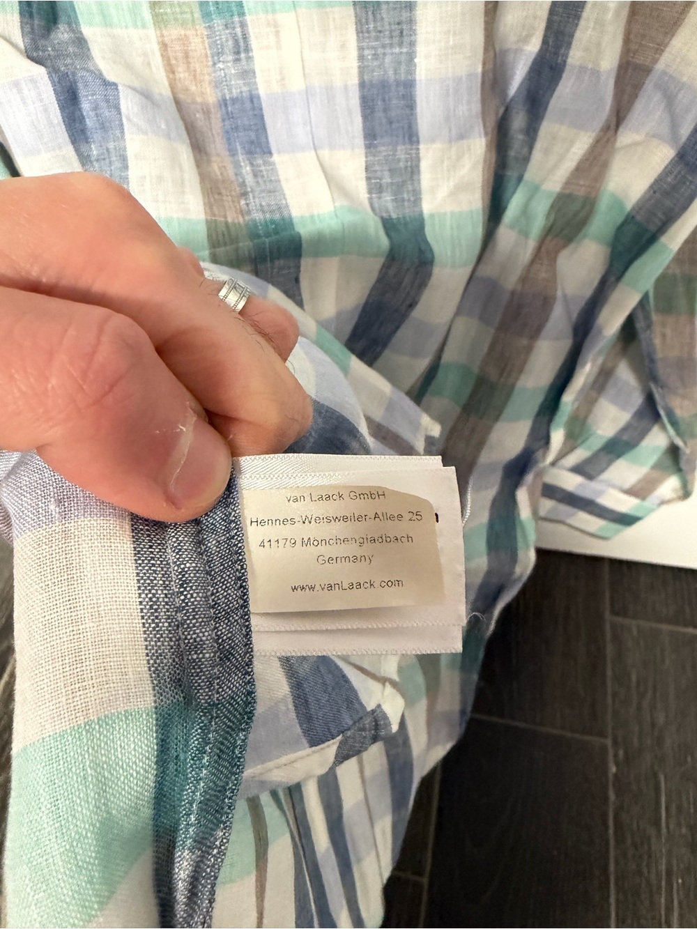 Van Laack Royal Linen Shirt — Multicolor Plaid - Picture 5 of 5
